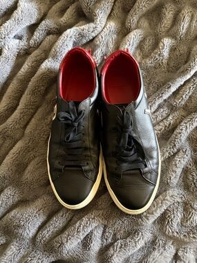 Givenchy Black Leather Low-Top Sneakers with Red Interior